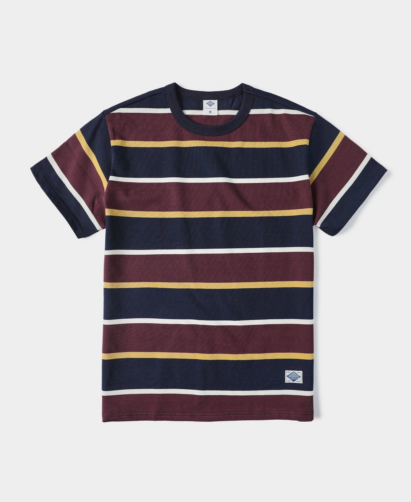 9.8 oz IVY Style Striped T-Shirt - Burgundy Red/Navy Tight fit sexiness