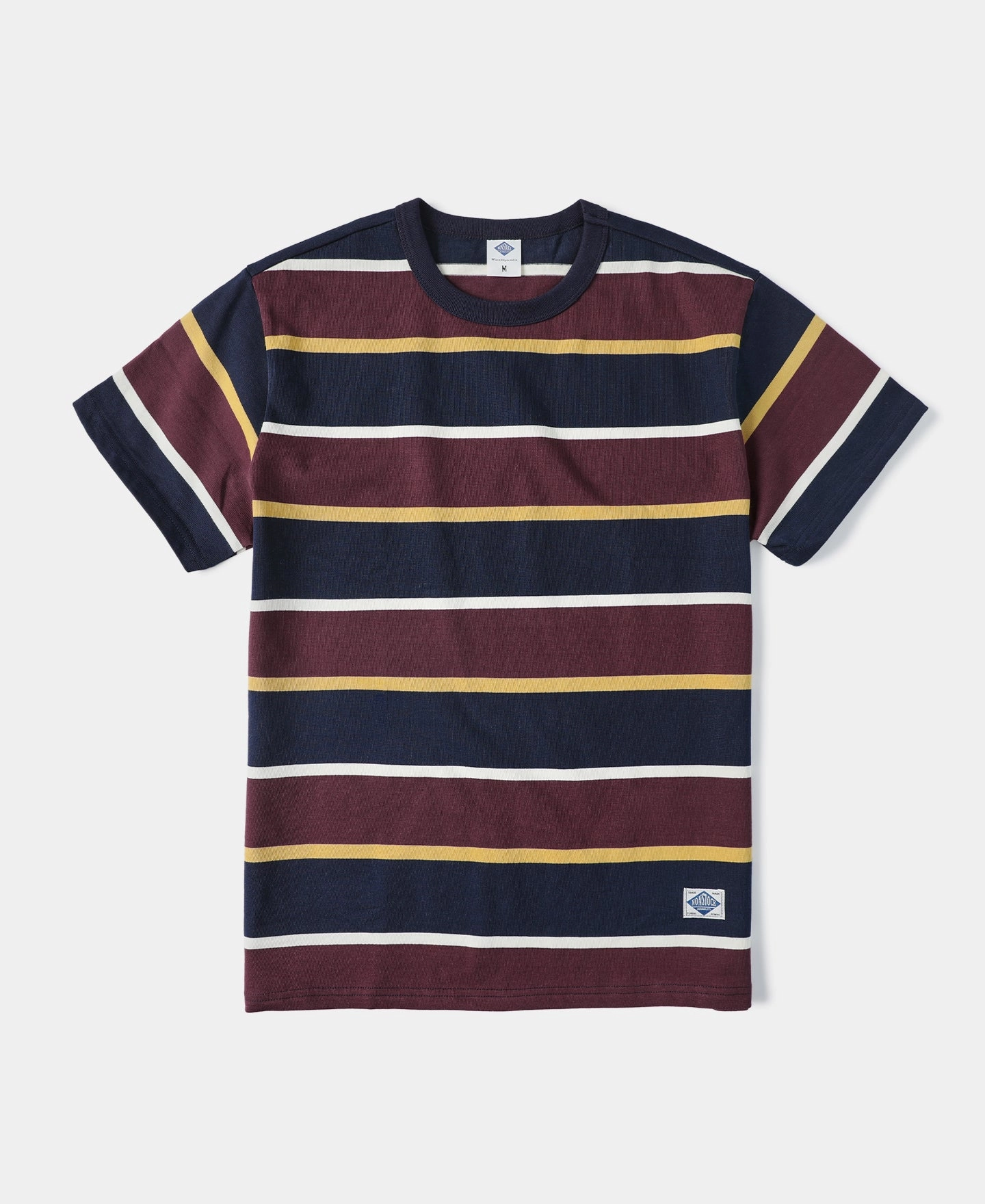 Sporty Style quick dry 9.8 oz IVY Style Striped T-Shirt - Burgundy Red/Navy