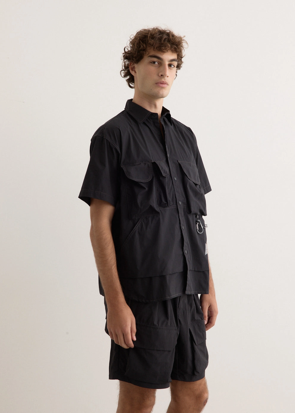 Multi Pocket Short Sleeve Shirt Trendy Wear Essential Fit