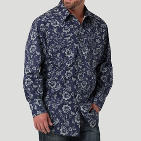 Streetwear Timeless elegance Wrangler Men's Navy Floral Shirt