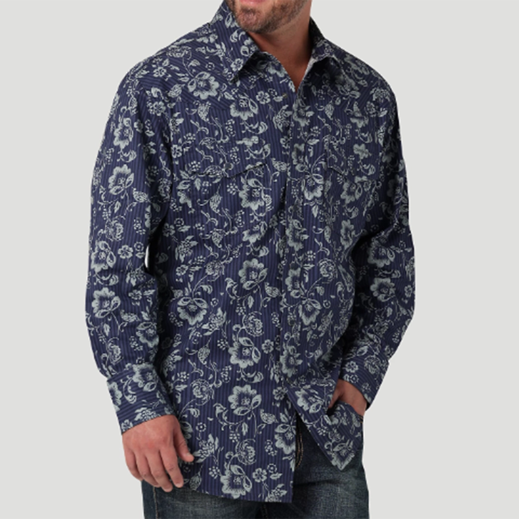 Streetwear Timeless elegance Wrangler Men's Navy Floral Shirt
