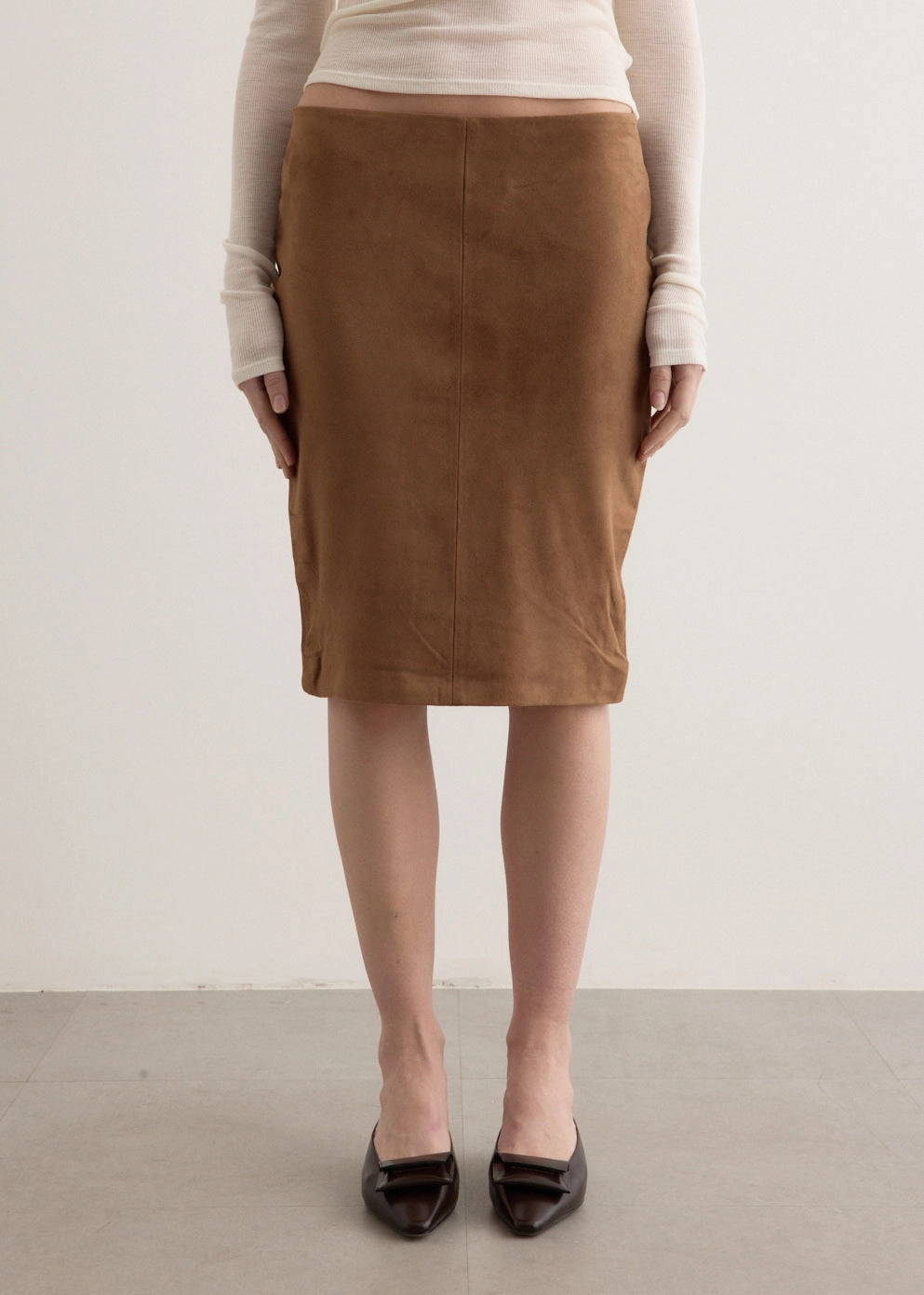 Suede Pencil Skirt Statement Fashion
