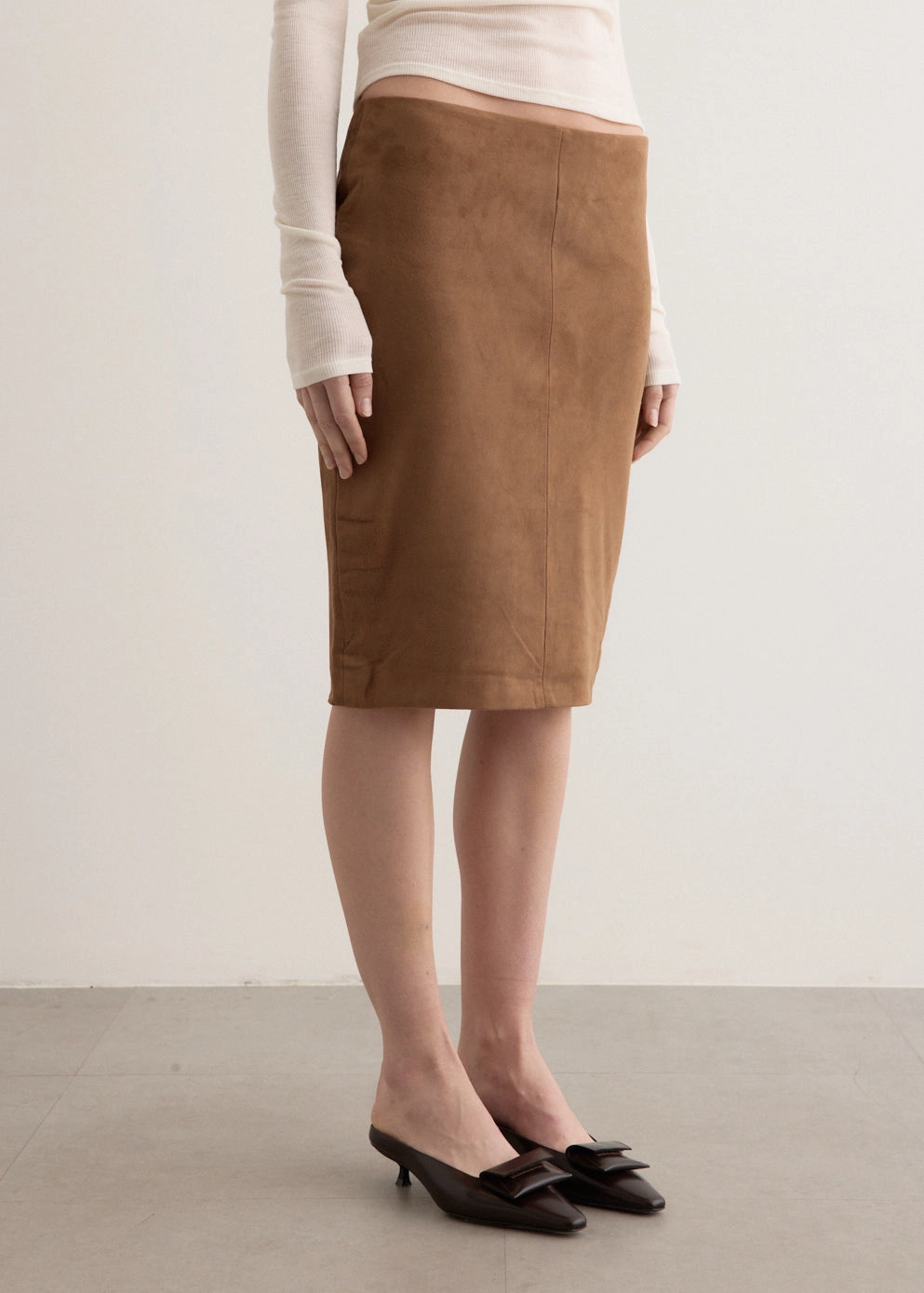 Travel Vibes Suede Pencil Skirt