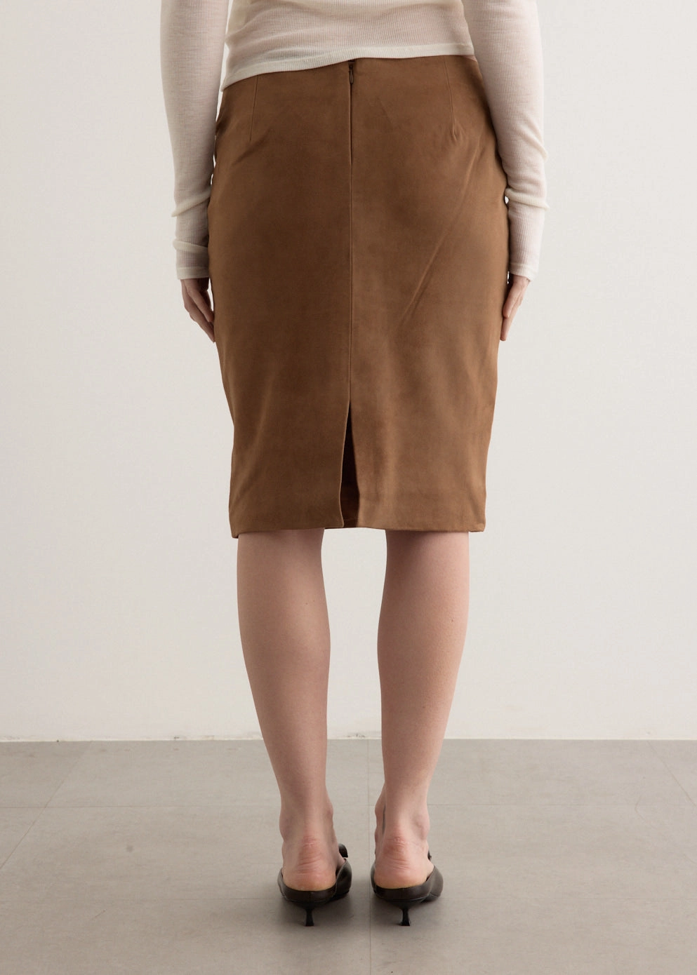Travel Ready Suede Pencil Skirt