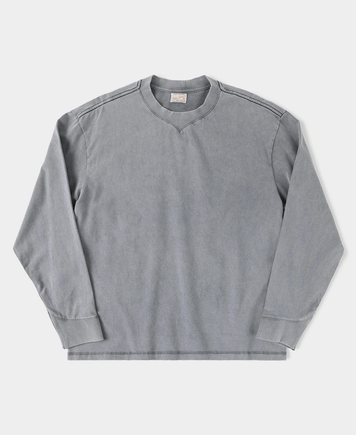 Low Impact Processing Suede Textured Drop Shoulder T-Shirt - Light Gray