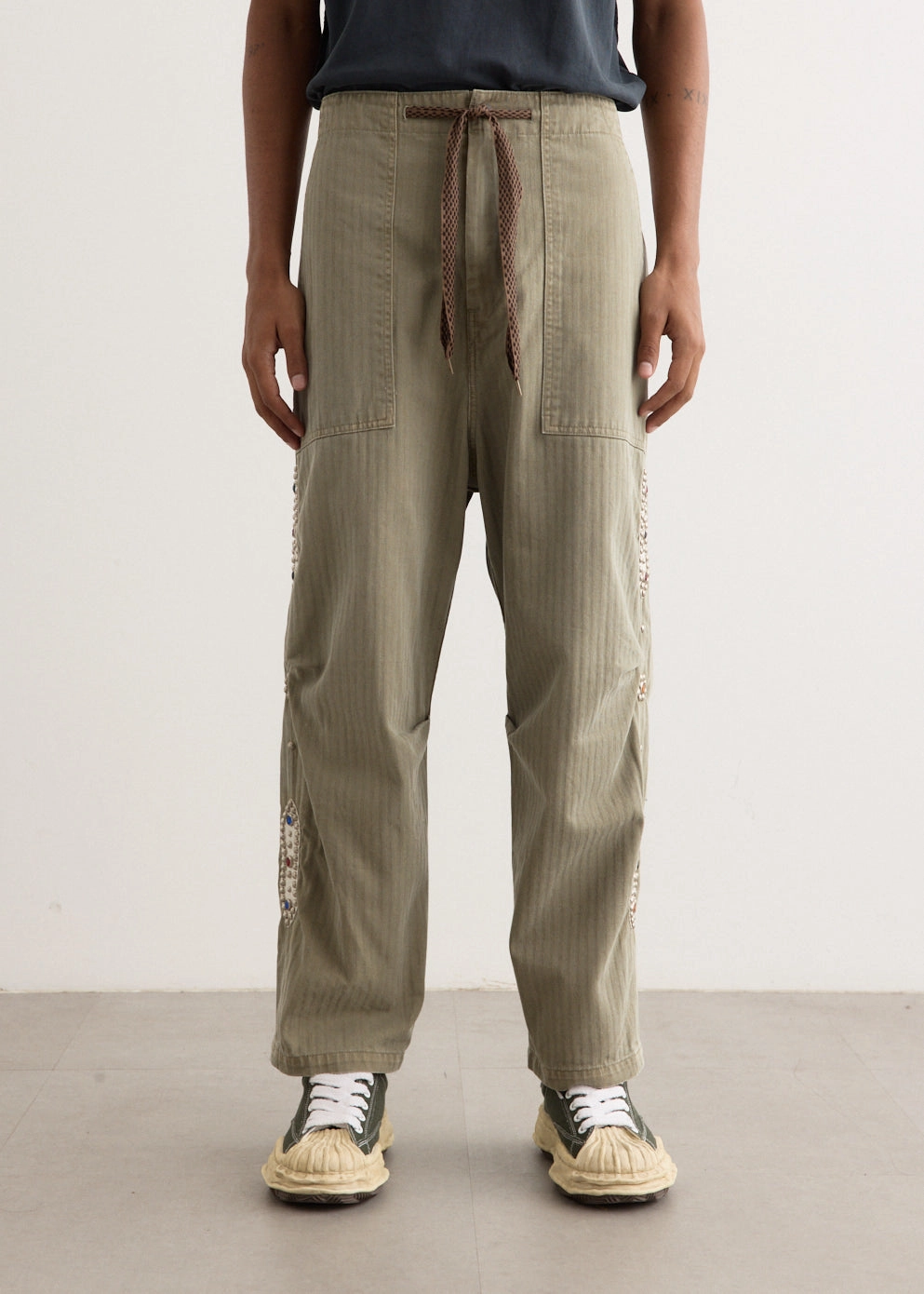 Cooling Fabric Sulfur Herringbone EASY BAKER Pants (STUDS Remake)