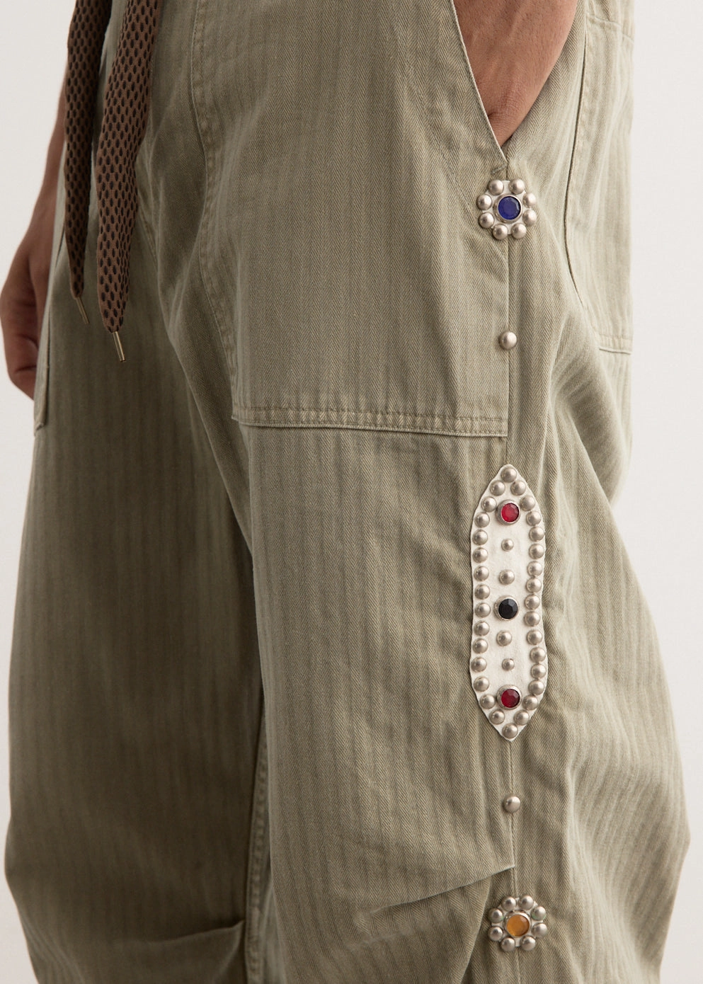 Quick Dry Wear Sulfur Herringbone EASY BAKER Pants (STUDS Remake)