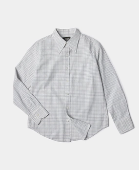 Affordable Fashion 1930s Dobby Grid Check Spearpoint Collar Dress Shirt