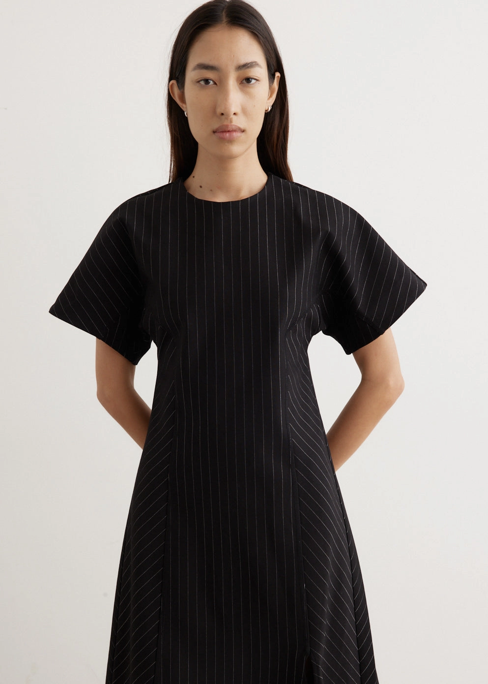 Compact Stripe Jersey Long Dress Soft Tones Active Moments