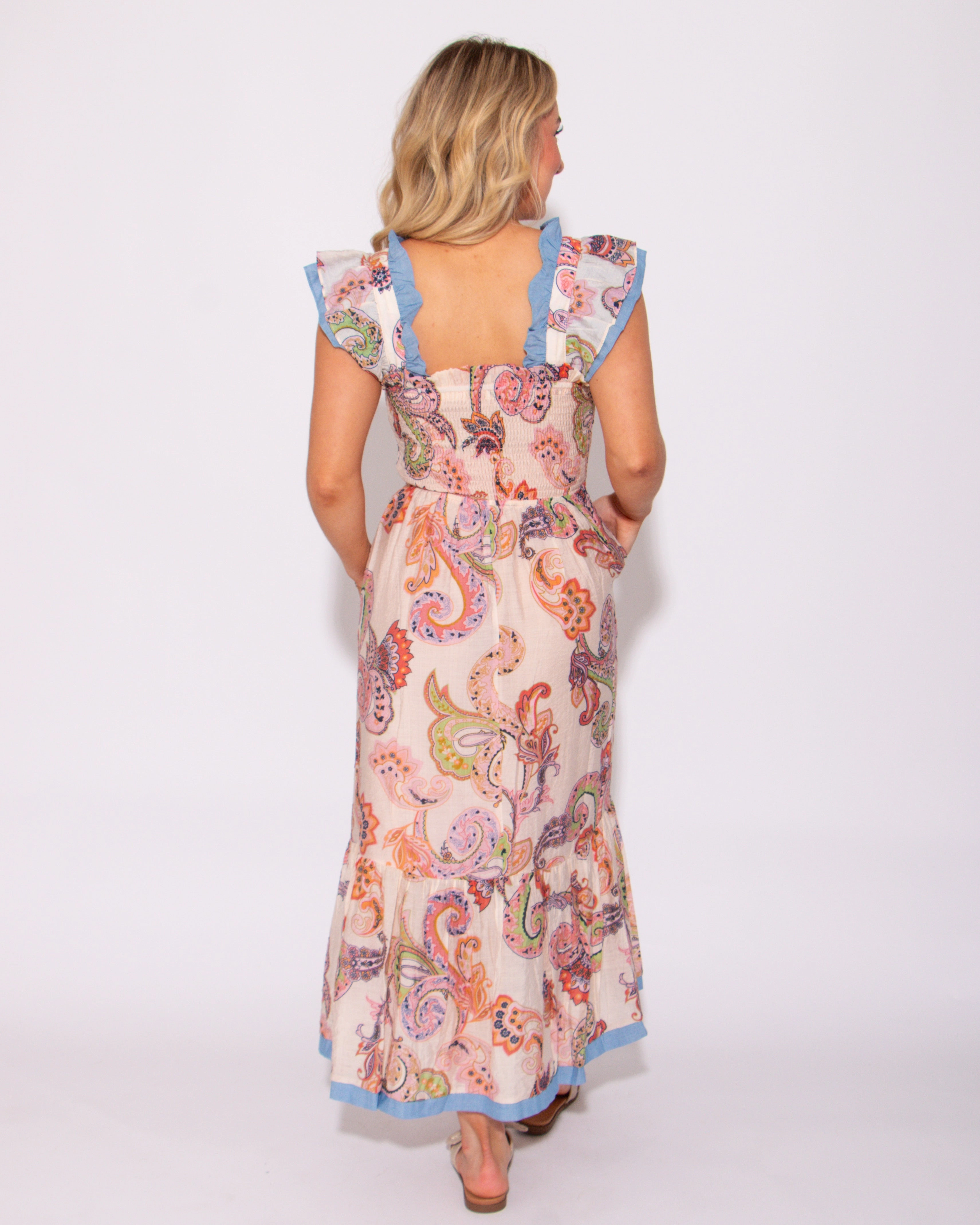 Paisley Reverie Midi Dress Modest Cut