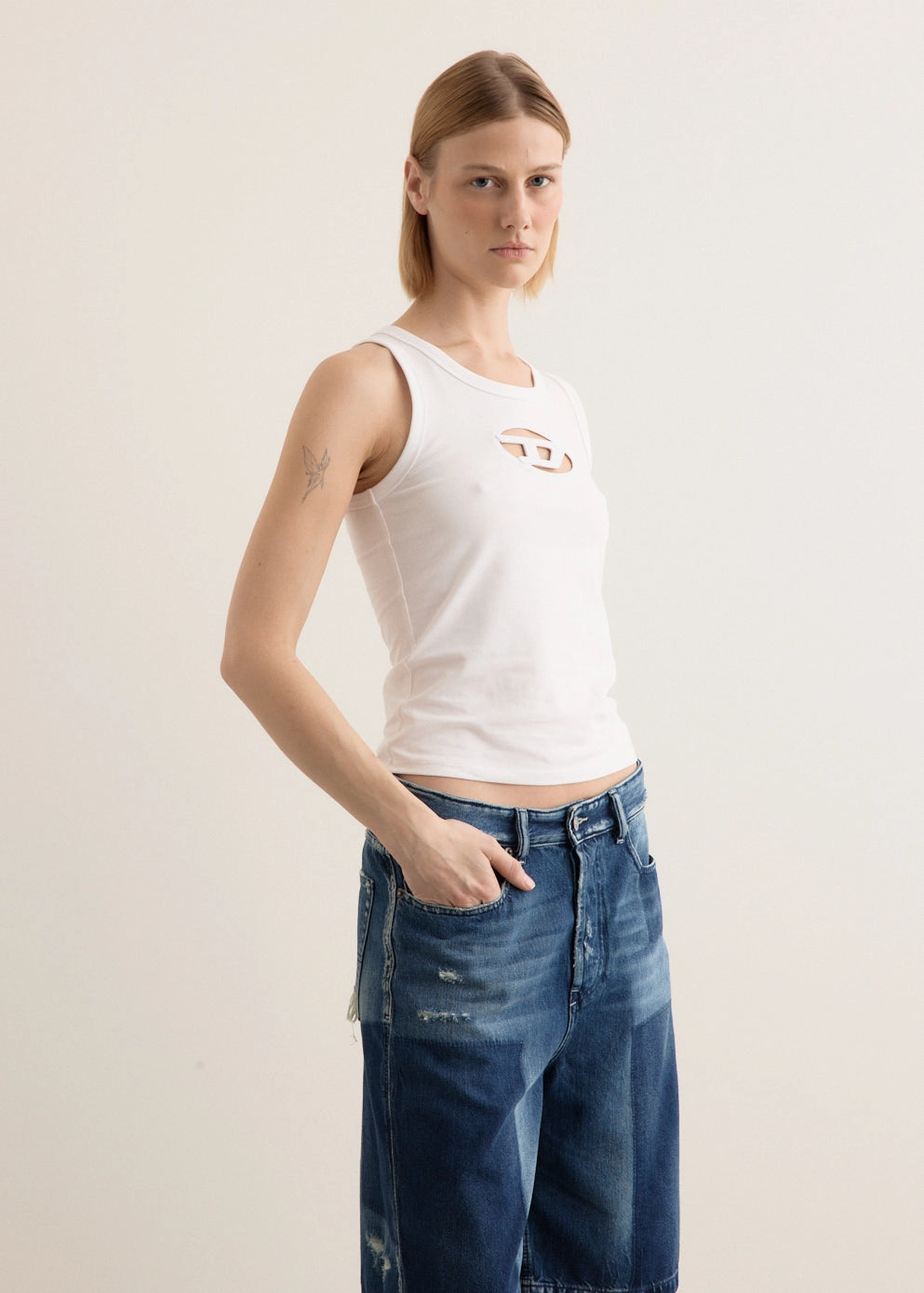 T-Lynys-Od Top Logo Tank Top Useful Ripstop Weave