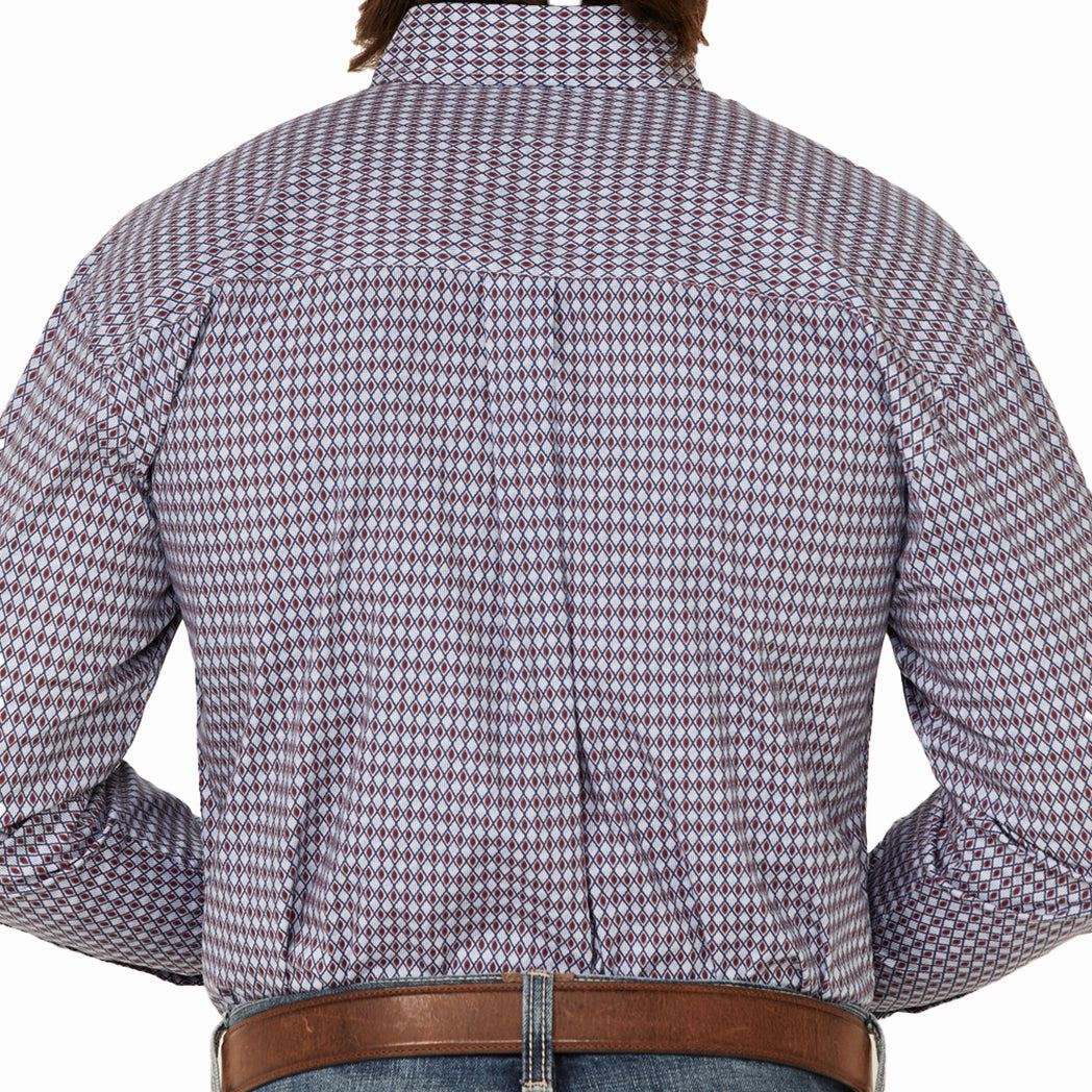 Chic Look Wrangler Men's George Strait Blue & Red Long Sleeve