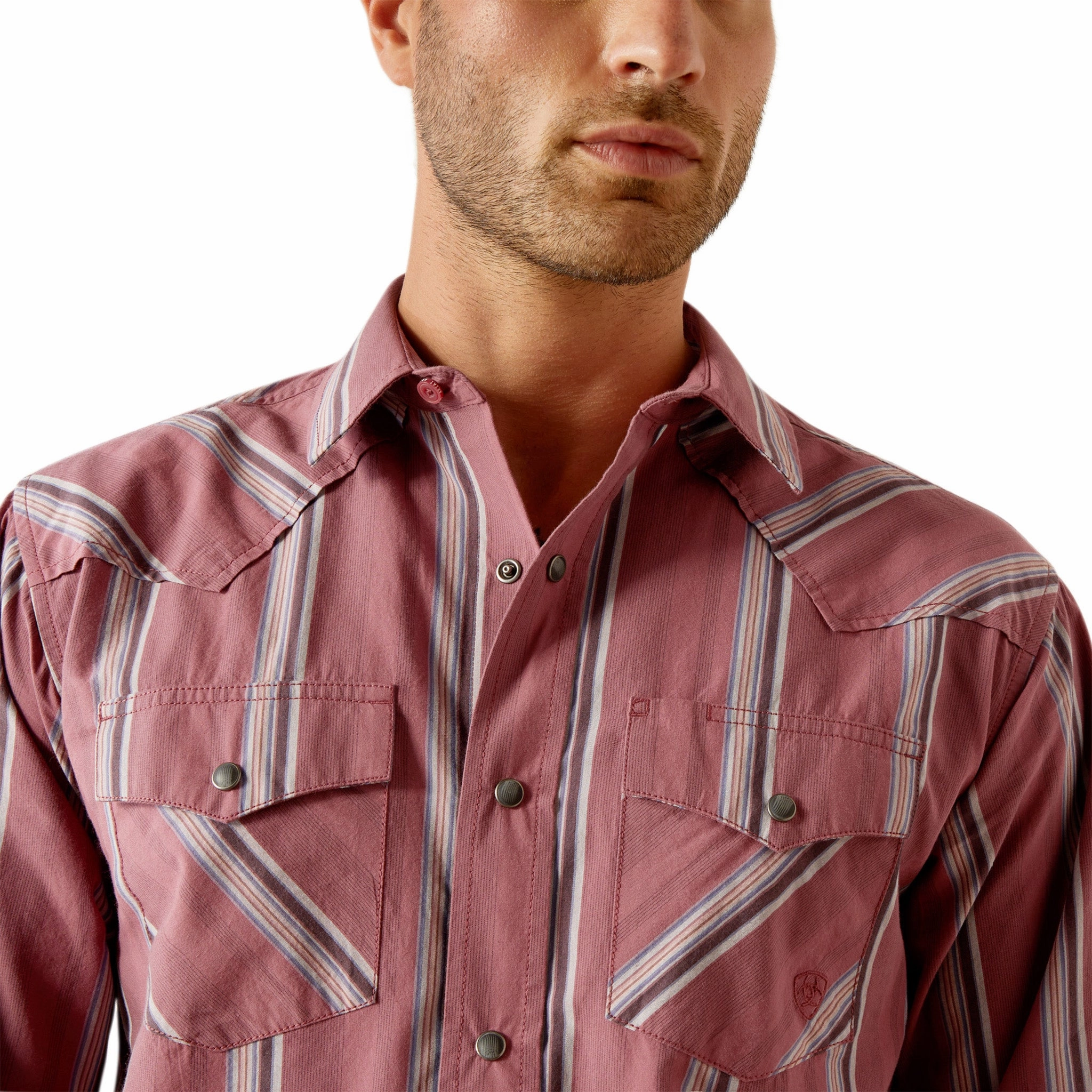 Ariat Men's Humphrey Retro Red Long Sleeve Shirt Smooth Stitch Pattern