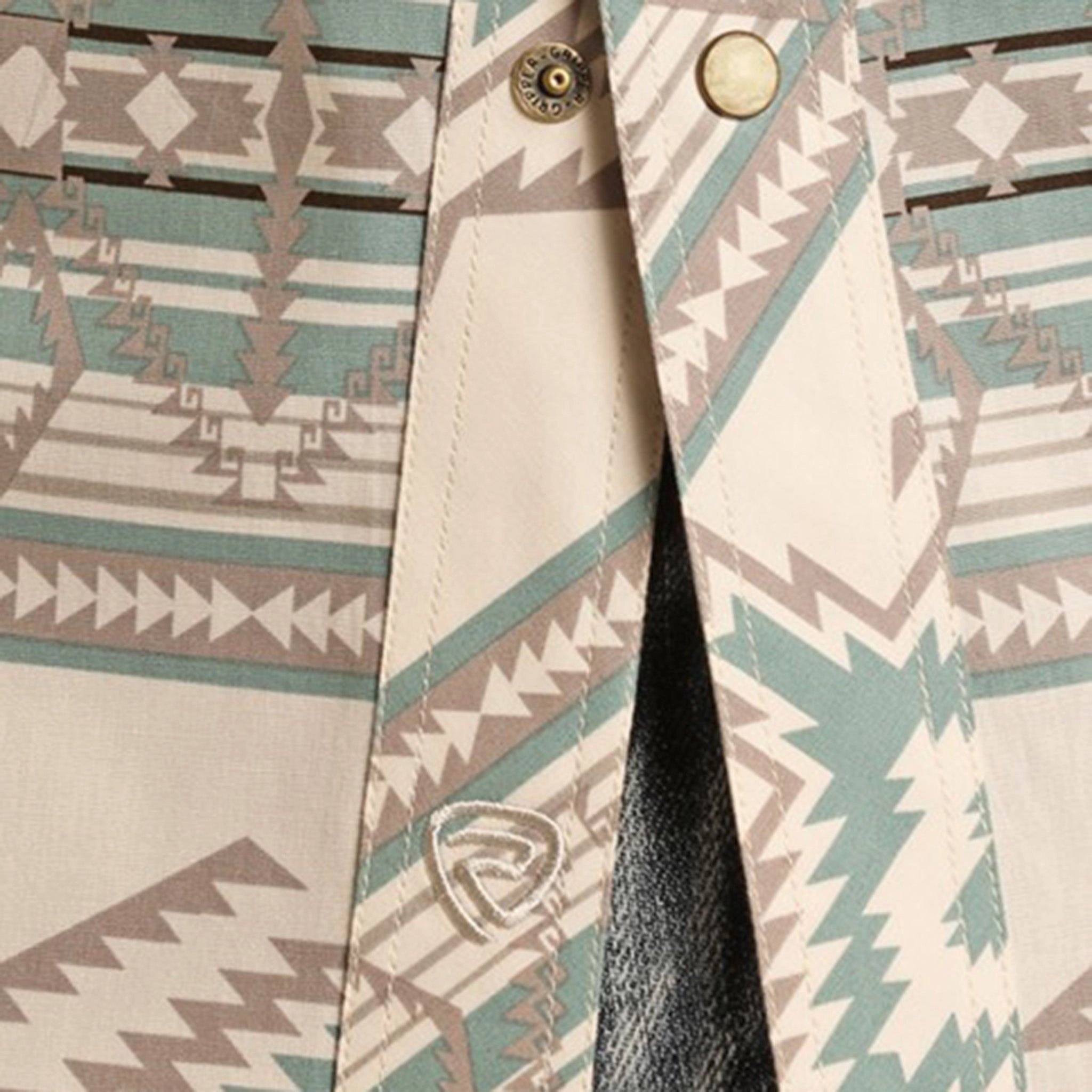 Active Fit Stretch Material Rock & Roll Cowboy Men's Aztec Long Sleeve Shirt