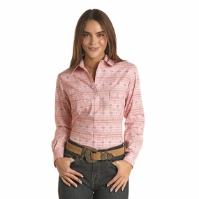 Soft Touch Feel Panhandle Baby Pink Snap Shirt