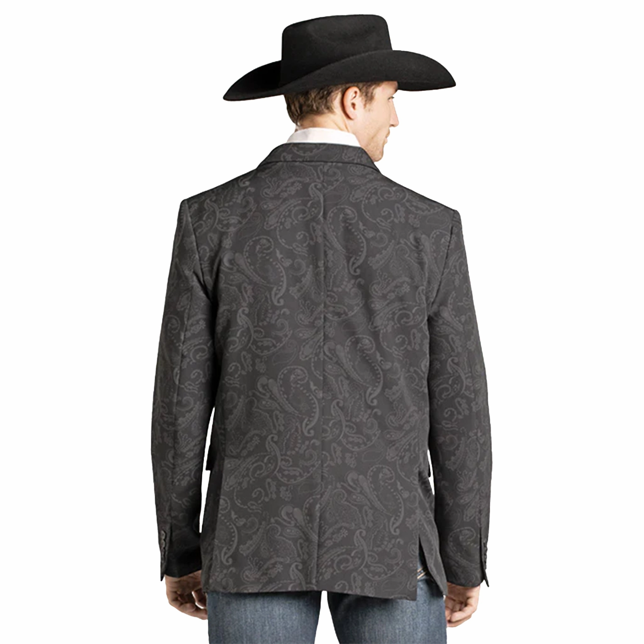Rock & Roll Men's Black Paisley Sports Coat Cold Season