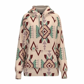 Winter Fashion Ergonomic Shoulder Fit Hooey Women's Playa Taupe Aztec Hoody