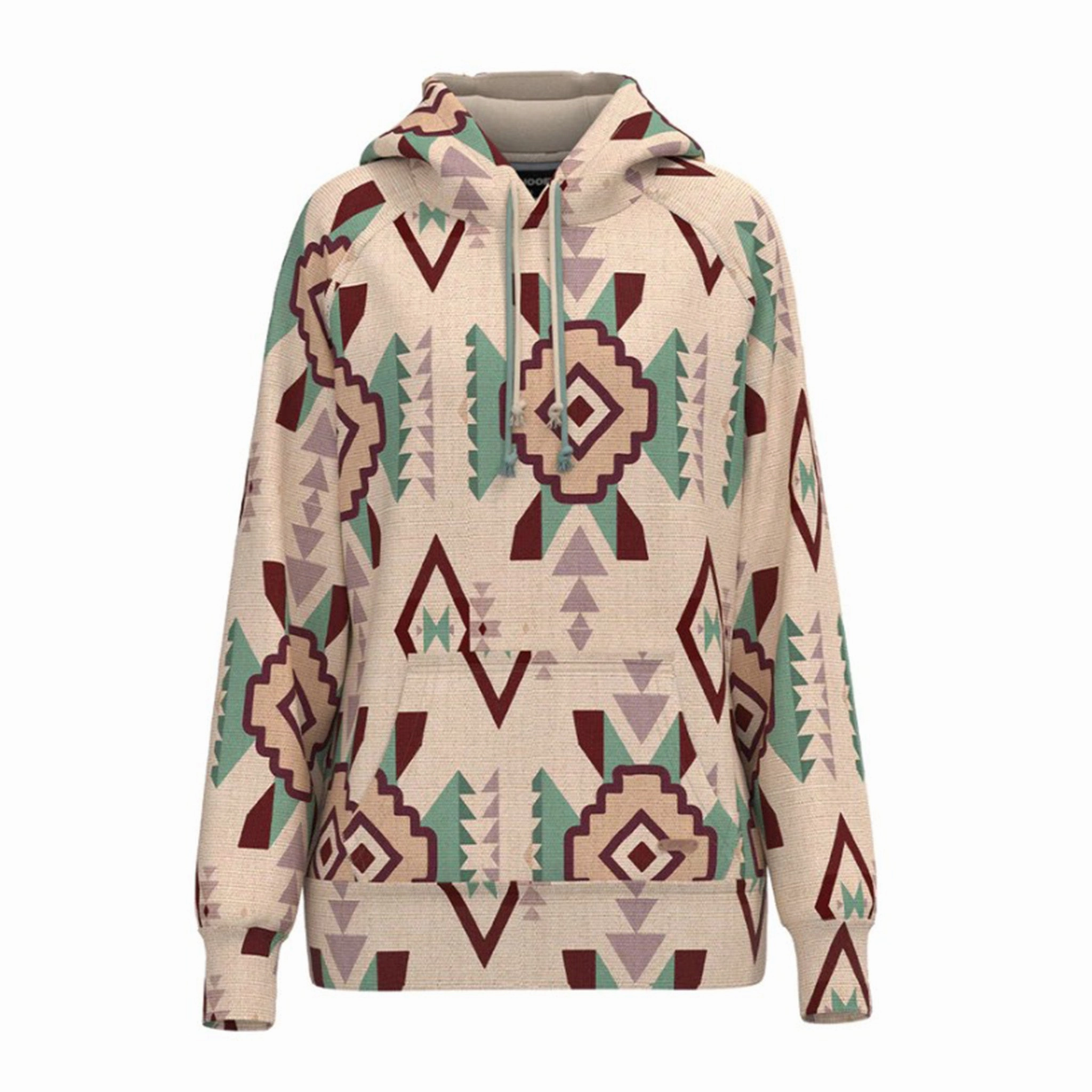 Hooey Women's Playa Taupe Aztec Hoody Articulated Knees Layered Collar Design