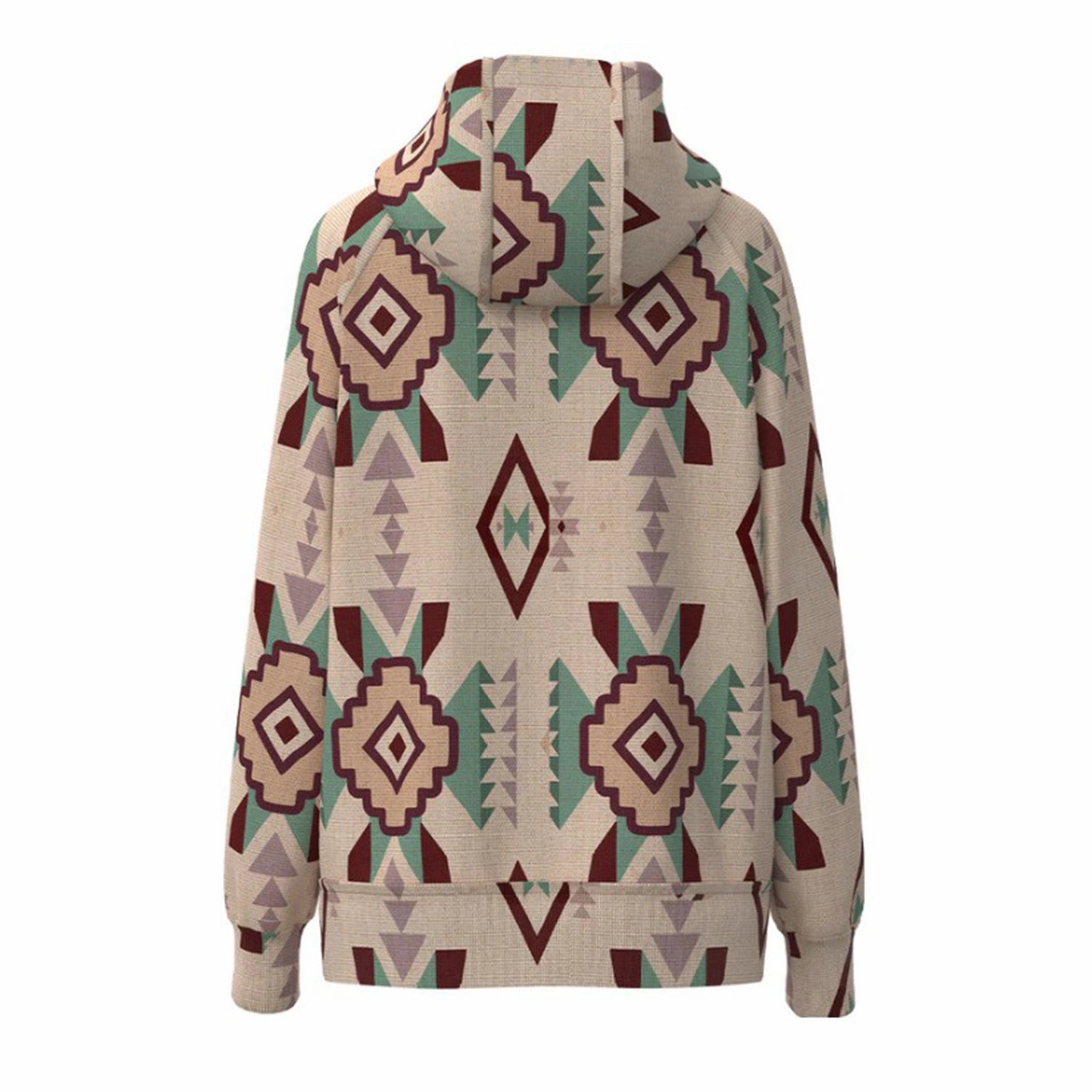 Flexible Hood Design Long Sleeve Hooey Women's Playa Taupe Aztec Hoody