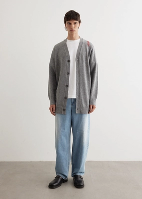 Holiday Trip Oversized Embroidered Logo Cardigan