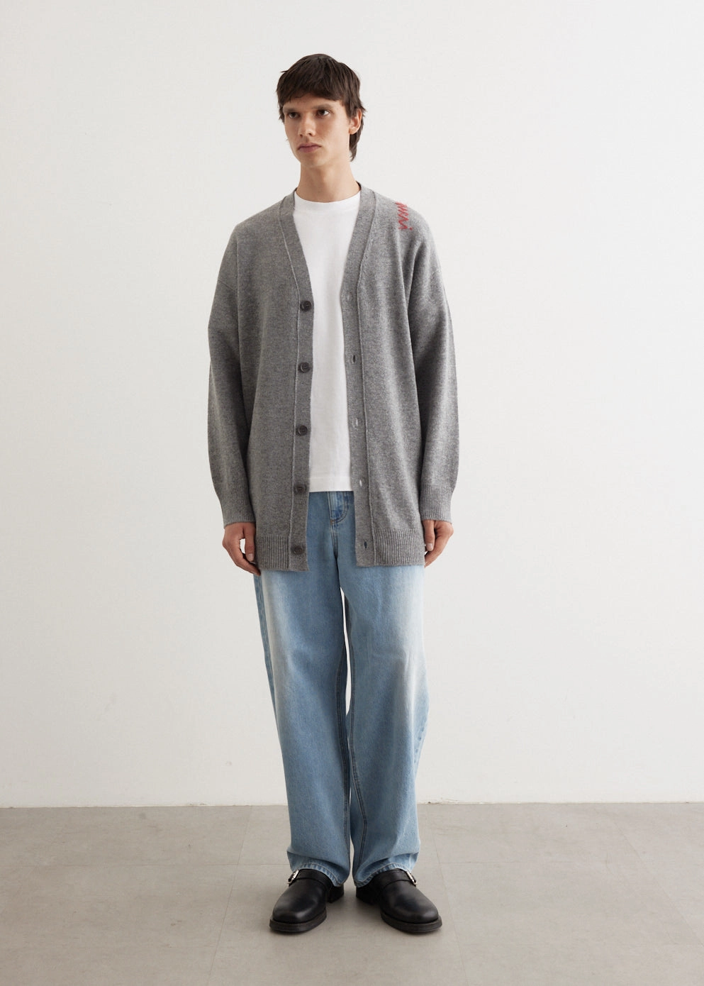 FlexibleFit Oversized Embroidered Logo Cardigan