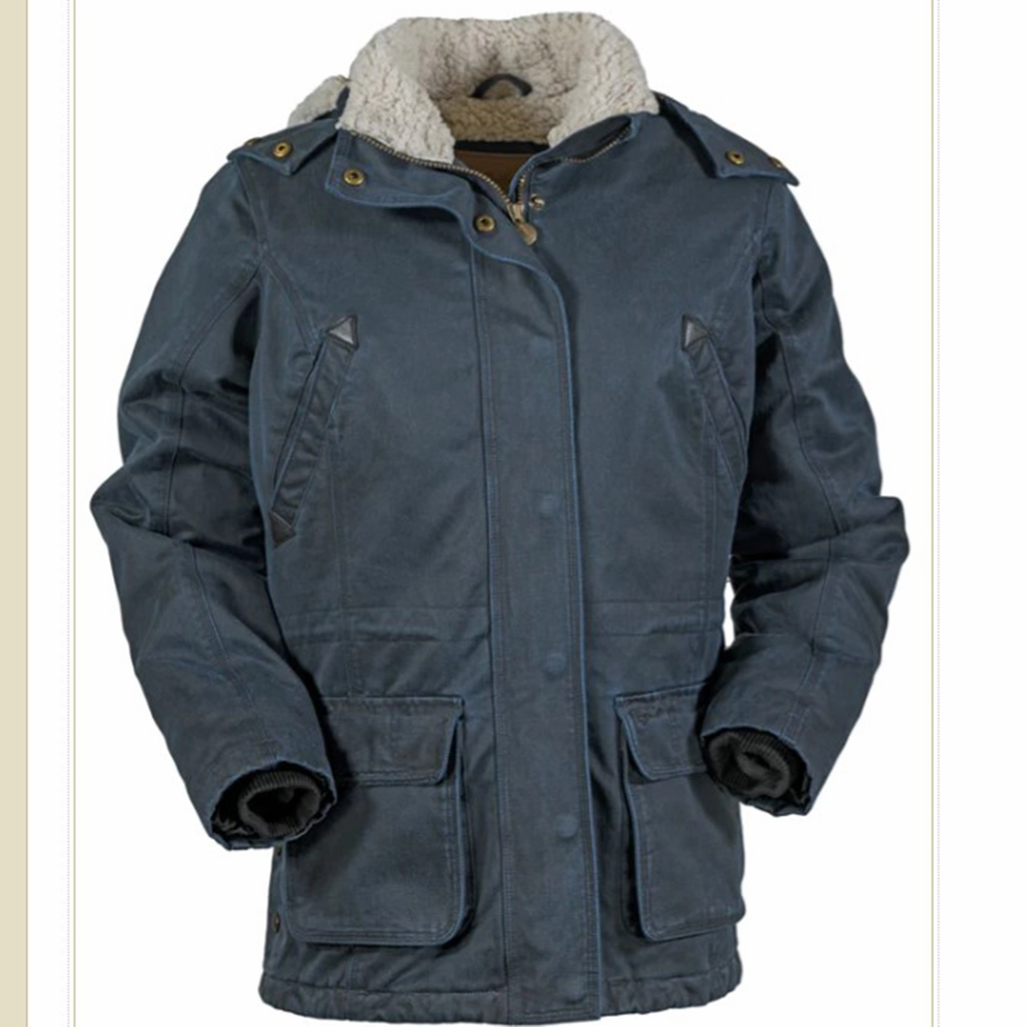Reflective Safety Details Eco Friendly Coating Outback Trading Women's Navy Woodbury Jacket