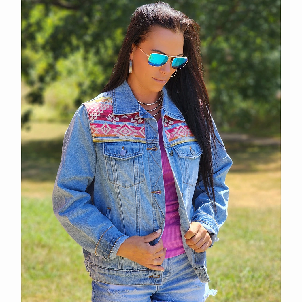 Soft Comfort Design Andree Unit Women's Denim Aztec Jacket