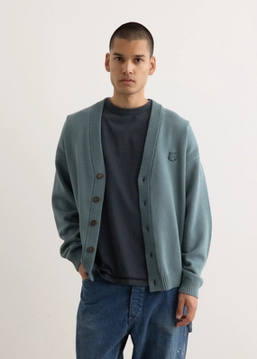 Bold Fox Head Patch Comfort Cardigan Anti Slip Shoulder Daywear Staple