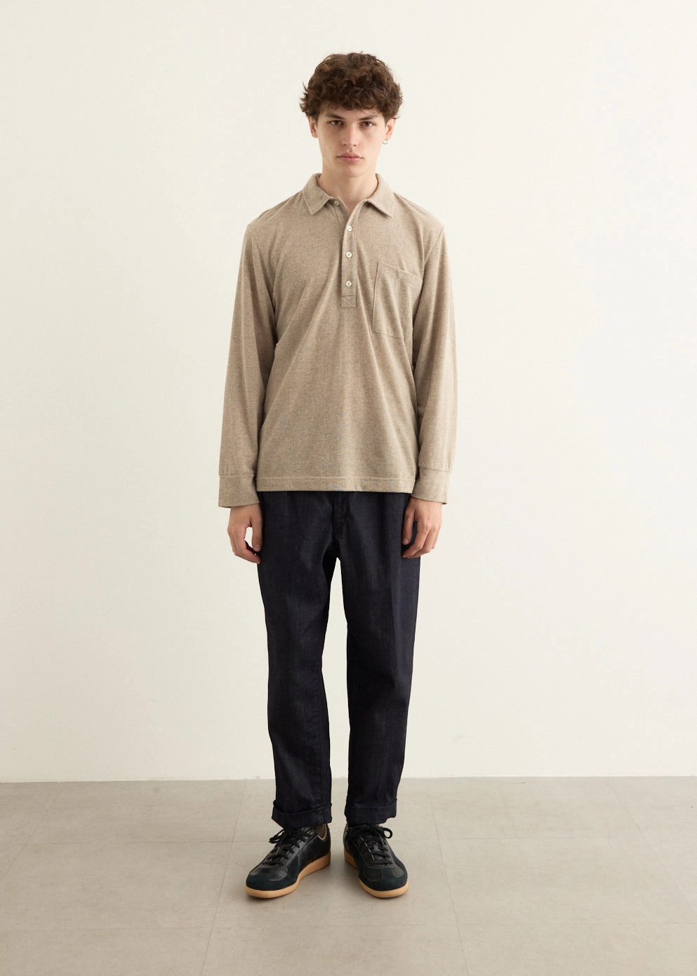 Easy Access 2 Pleats Tapered Denim Pants