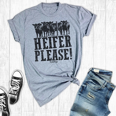 ReinforcedHems Thermal Regulation System Rebel Rose Grey Graphic Tee - Heifer Please!