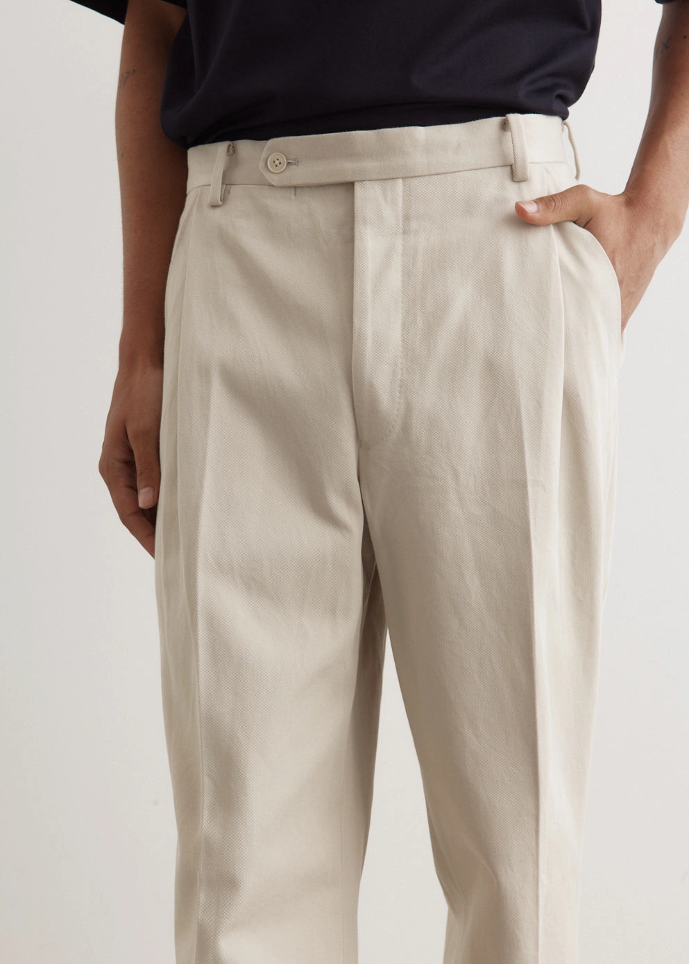 Flexible Fabric High Rise Cotton Manhattan Trousers