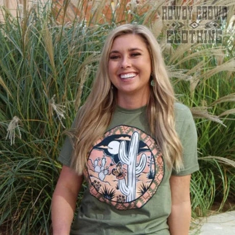 Cozy Sweater Drop Shoulder Cut Texas Prickly Pear Tee