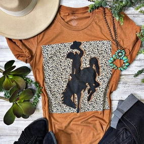 HighStretch Texas True Autumn Leopard Bronc Tee