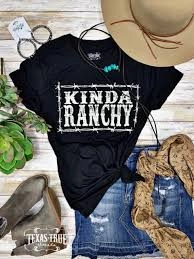 Light Reflective Printing PaddedInsulation Texas True Threads Black Kinda Ranchy Tee