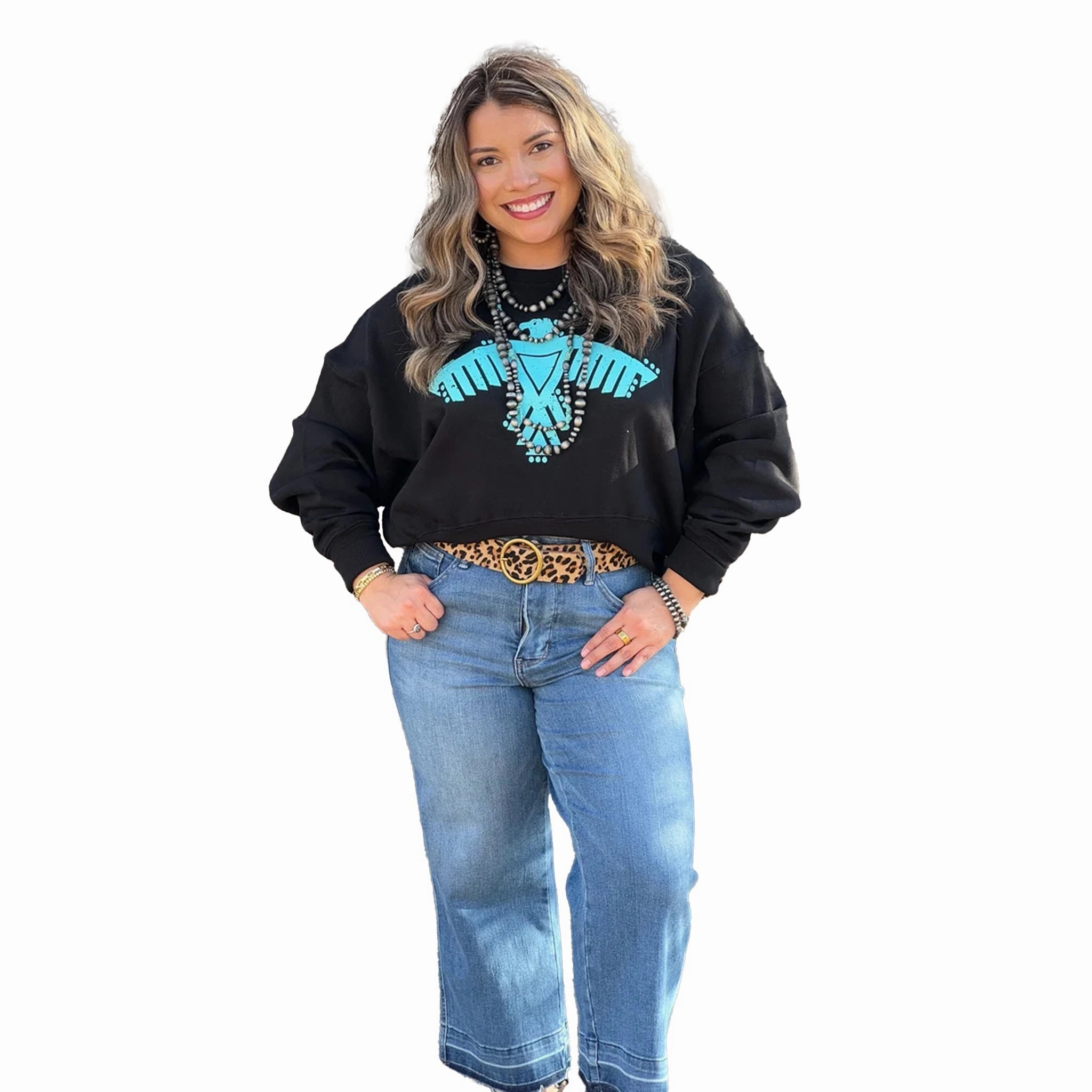 Cool Weather AthleisureInspired Texas True Threads Black Thunderbird Sweatshirt