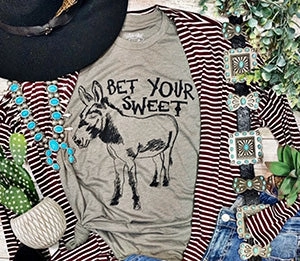 Texas True Threads Women's Bet Your Sweet Ass T Shirt OdorResistant Coating