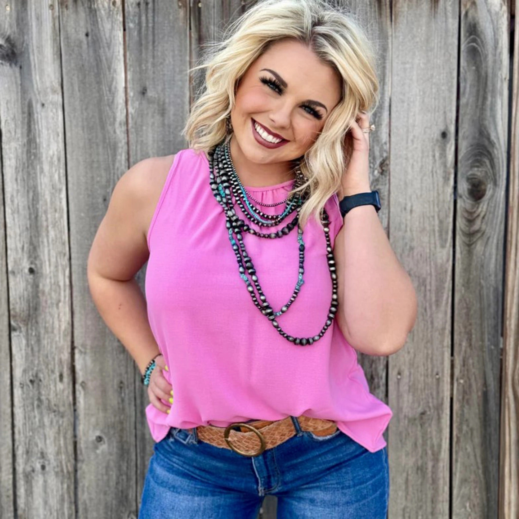 Sun Protective Fabric High Density Weave Texas True Threads Women's Rose Pink Vicky Tank