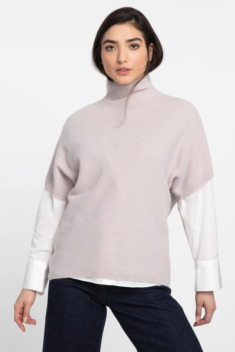 Textured Funnel Popover Everyday knitwear