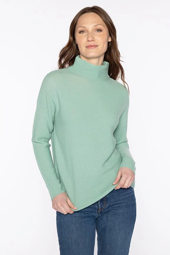 Casual Knit Soft and Stretchy Textured Slouchy Funnel Sweater