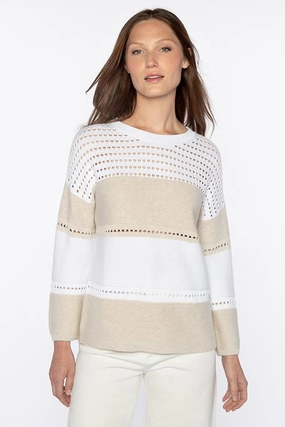 Textured Wide Stripe Pullover Cozy Style Knit Look