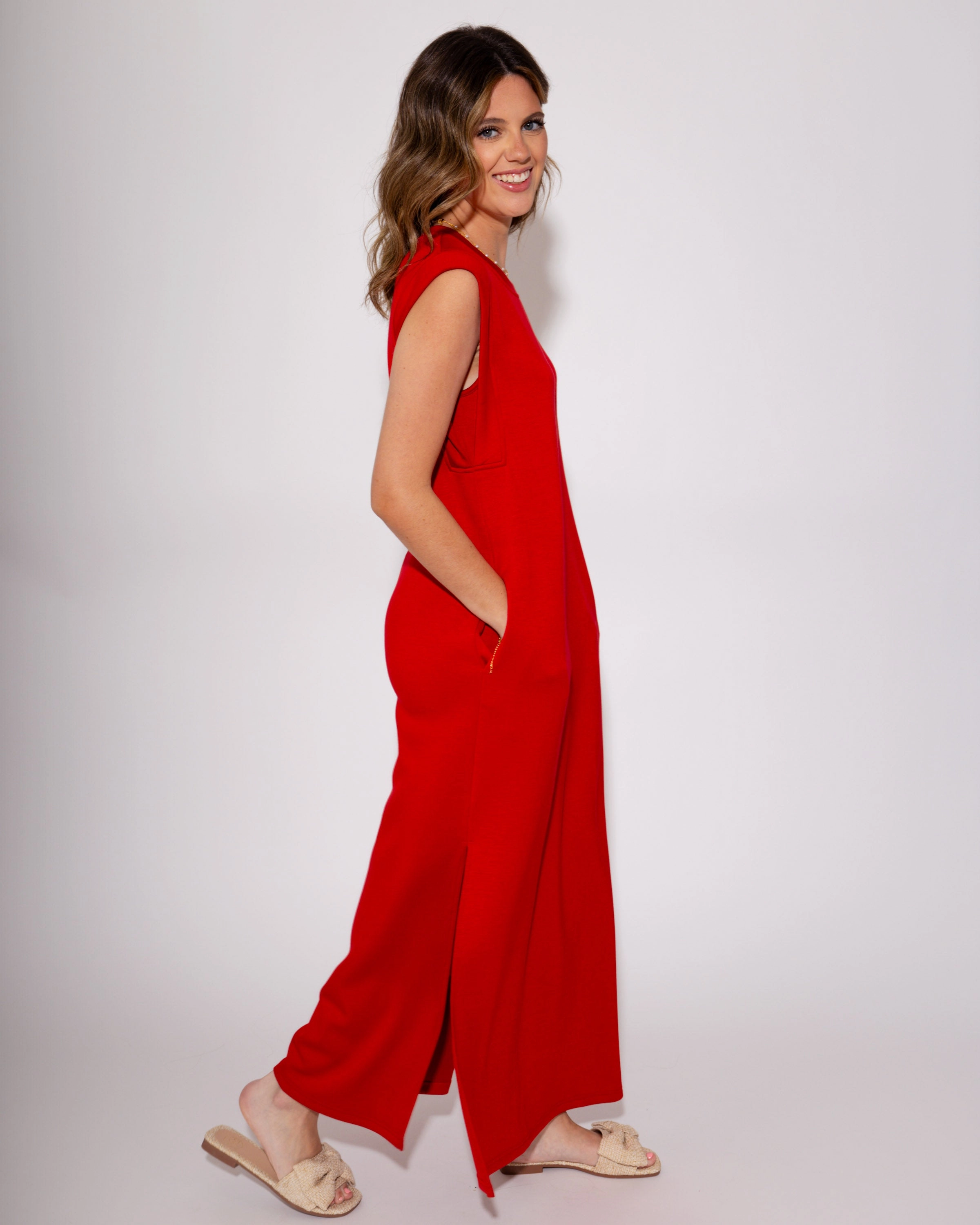 The Best Frame Midi Dress in Red Polite Color Ombre-Effect