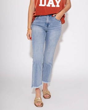 The Chic High Rise Crop Flare Jeans Unisex Look