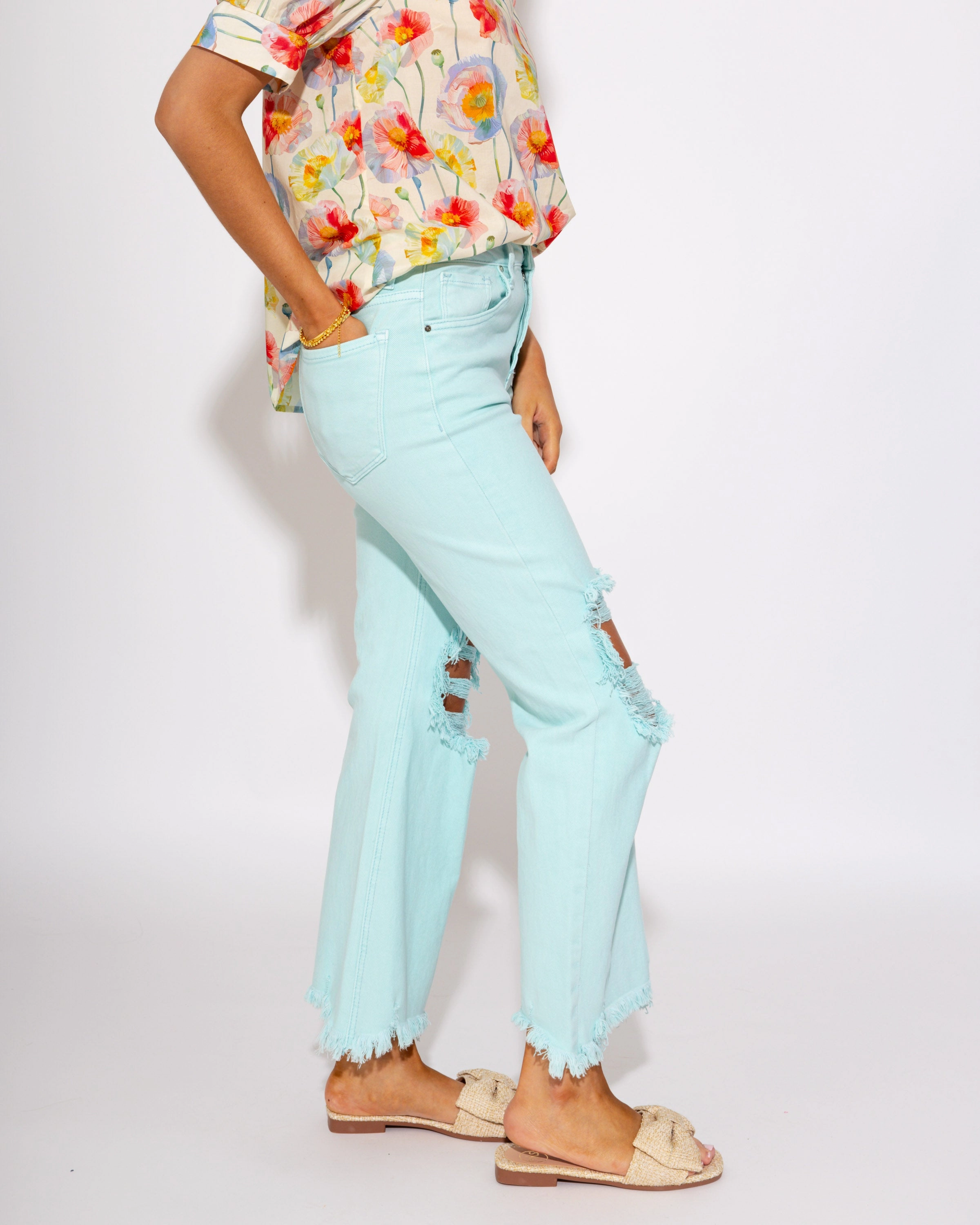 The Cool Mint Distressed Jeans Bold Traveler Gear