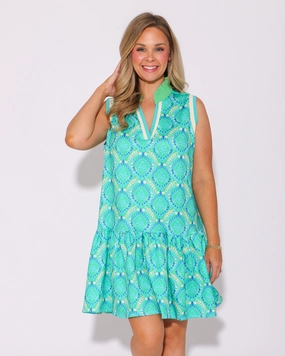 The Pop Print Emerald Mini Dress Fashionable appearance Warm Season