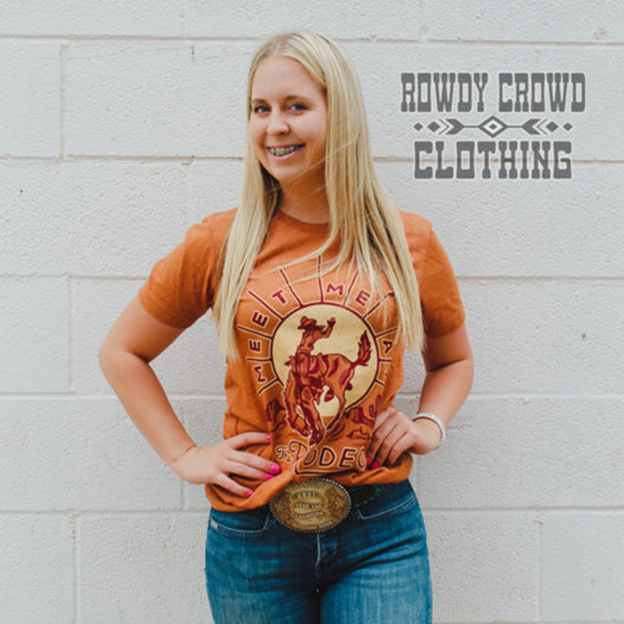 Eco Friendly Dye Process Ribbed Trim Details The Rodeo Meetup Tee