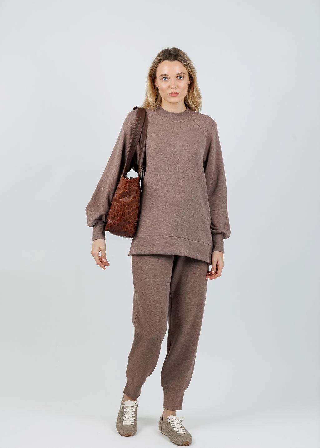 tailored look Quick drying material The Slim Cuff Pants 27.5" - Deep Taupe Marl Fleck