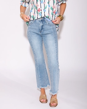 Work Meeting Trendy Modern Minimalist The Stop and Flare High Rise Seam Detail Jeans