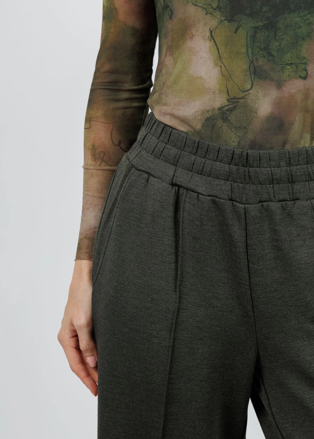 Adaptive Fit AbrasionResistant The Wide Leg Pants 28" - Olive Marl