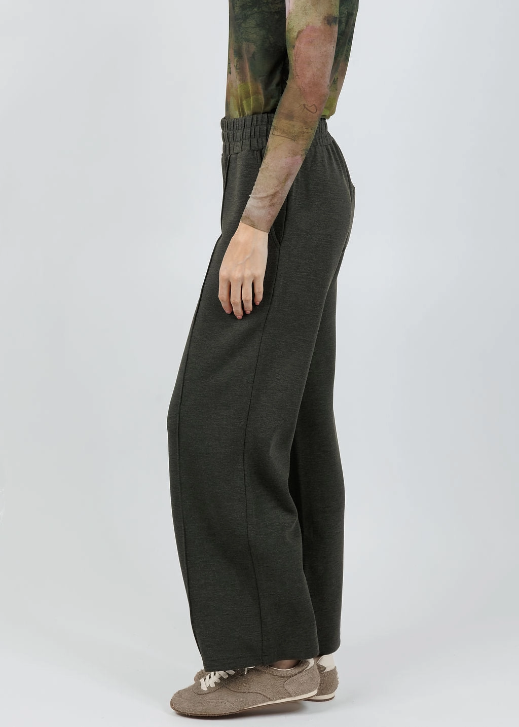 Effortless Style The Wide Leg Pants 28" - Olive Marl