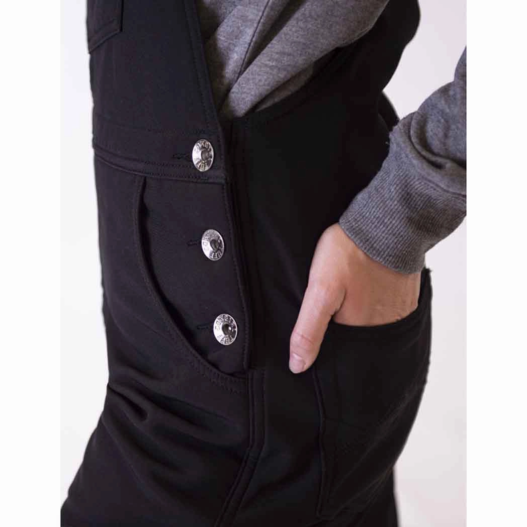 Cowgirl Tuff Women's Black Bib Overalls Detachable Hood